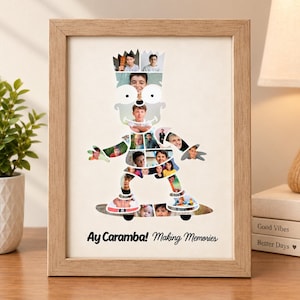Bart Simpson, Photo Collage Template, Gift for Best Friend, Editable Canva Template, Digital Download