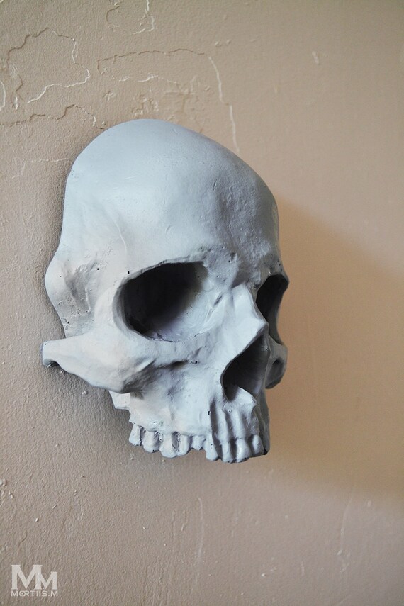 Resin Decorate Wall Skull By Mortiis M Grey Gray Etsy