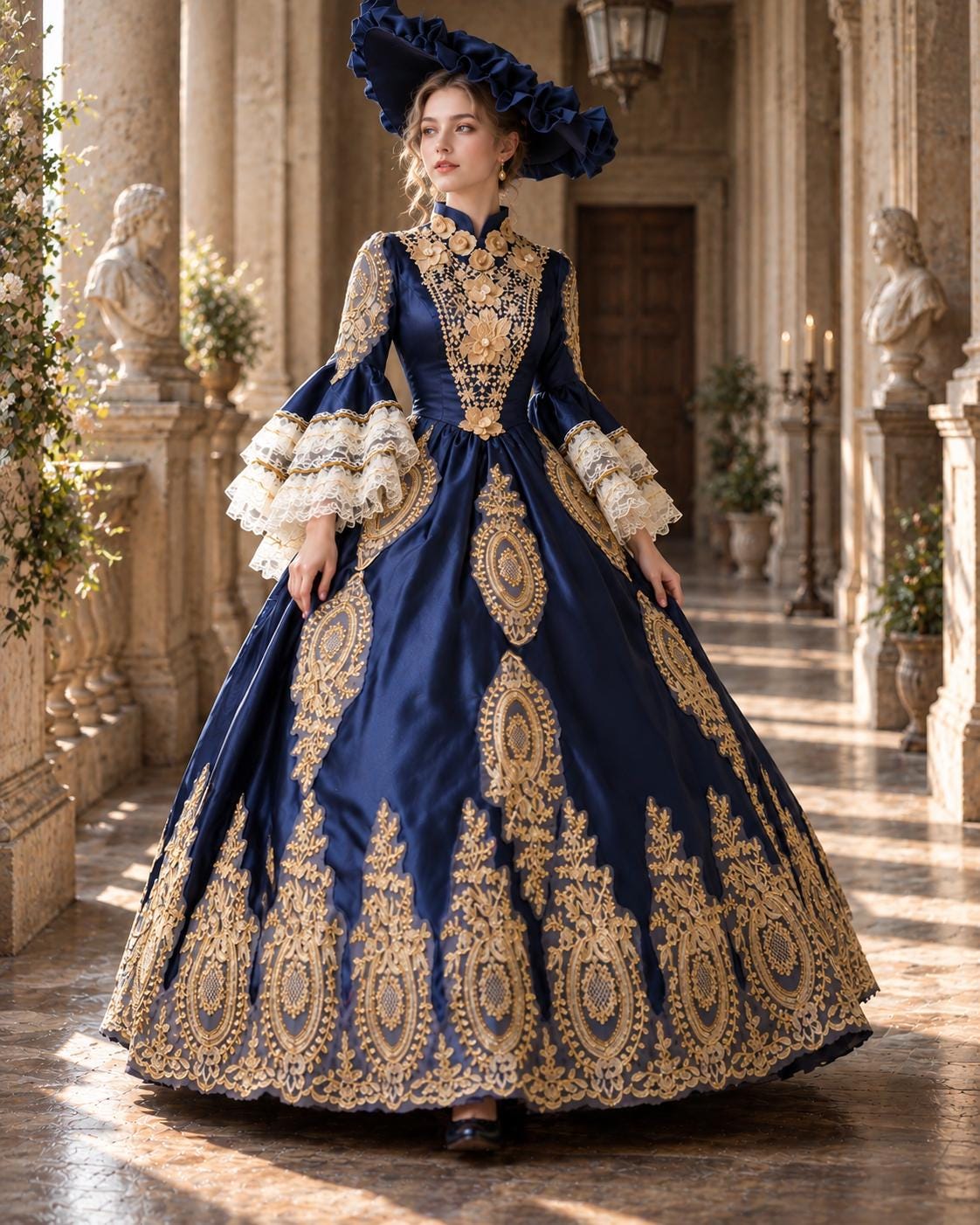 Renaissance Dress Navy Blue