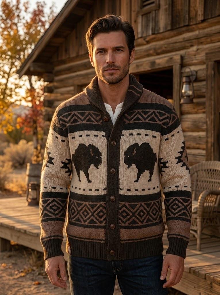 Western Sweater Cardigan - Etsy