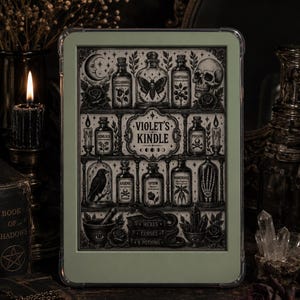 Gothic Apothecary Kindle-låsskärm, skärmsläckare och bakgrundsbild för Witchy Poison Garden, personlig digital nedladdning