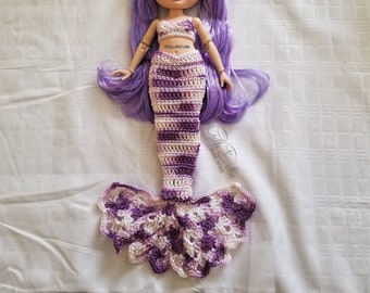 PDF/Ebook PATTERN: RJH Doll Mermaid Outfit Crochet Pattern by GothDollie