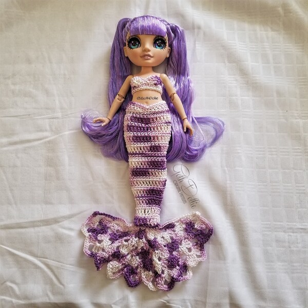 PDF/Ebook PATTERN: RJH Doll Mermaid Outfit Crochet Pattern by GothDollie