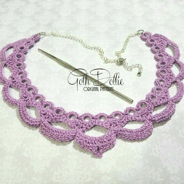 PDF/Ebook PATTERN: Victorian Hearts Crochet Choker Necklace by GothDollie