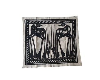 Authentic Fakaha Cloth 49 - Rare Unique hand painted Korhogo cloth Organic cotton Wall hanging