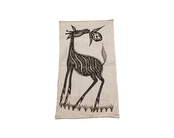 Authentic Fakaha Cloth 10 - Rare Unique hand painted Korhogo cloth Organic cotton Wall hanging