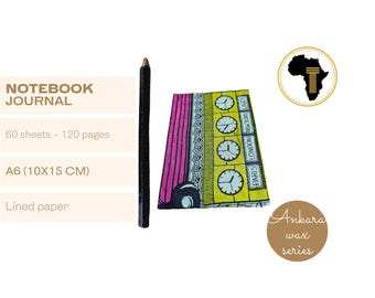 A6 African Print Journal: Hardback Notebook, 120 Lined Pages
