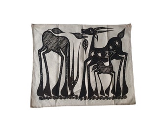 Authentic Fakaha Cloth 50 - Rare Unique hand painted Korhogo cloth Organic cotton Wall hanging