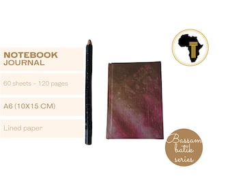 A6 African Batik Print Journal Notebook – Hardback Cover, Lined Pages