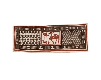 Authentic Fakaha Cloth 04 - Rare Unique hand painted Korhogo Cloth Organic cotton Wall hanging