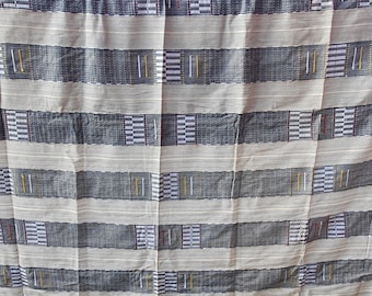 Handwoven Blanket from Waraniene Korhogo measuring 2.5 x 2m approx - African Throw - Light Grey "Kourou-Kourou"