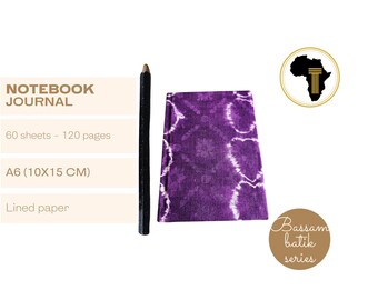 A6 African Print Journal: Hardback Notebook, 120 Lined Pages