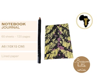 A6 African Print Journal: Hardback Notebook, 120 Lined Pages