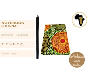 A6 African Print Journal: Hardback Notebook, 120 Lined Pages