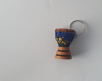 African Djembe Drum Keyring - Small
