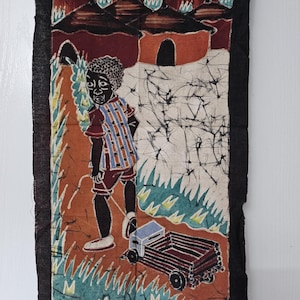 Batik Handmade Painted African Art Cloth Textile Fabric 100% cotton J-D #01