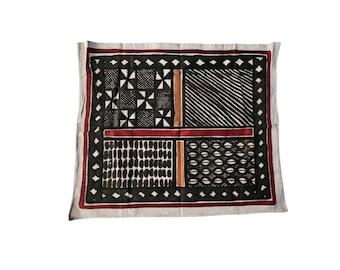 Authentic Fakaha Cloth 51 - Rare Unique hand painted Korhogo cloth Organic cotton Wall hanging