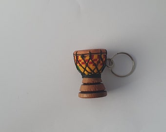 African Djembe Drum Keyring - Small