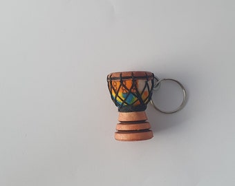 African Djembe Drum Keyring - Small