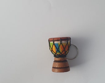 African Djembe Drum Keyring - Small