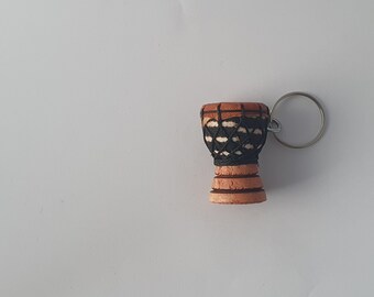 African Djembe Drum Keyring - Small