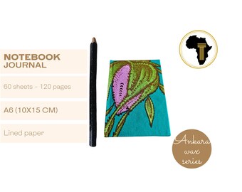A6 African Print Journal: Hardback Notebook, 120 Lined Pages