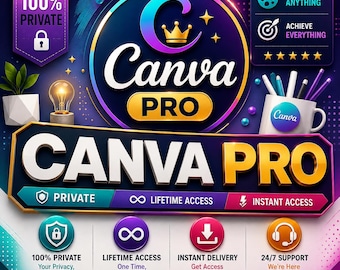 Canva Pro Lifetime Access | Premium Design Tools & 400K+ Templates | Digital AI Design Tool, Instant Digital Delivery, Team Invite