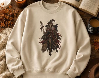 Witchy Vintage Spellcaster Graphic Sweatshirt, Hoodie And T-Shirt | Halloween Gift For Every one
