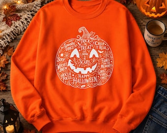 Halloween Jack-O'-Lantern Graphic Sweatshirt,Hoodie & T-Shirt