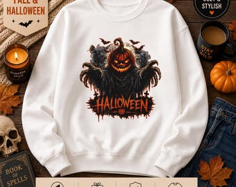 Halloween Pumpkin Scarecrow Graphic Sweatshirt, T-Shirt & Hoodie