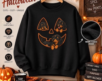 Halloween Jack-o'-Lantern Puppy Graphic Sweatshirt, Hoodie & T-Shirt
