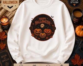 Happy Halloween Vintage Jack-O'-Lantern Sweatshirt, Hoodie & T-Shirt