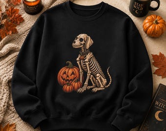 Halloween Skeleton Dachshund Graphic Sweatshirt, T-Shirt & Hoodie