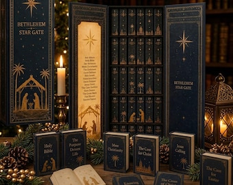 25 Day Mini Book Advent Calendar, 25 Openable Books, Christmas Countdown, Book Lover Gift, Christian Advent Calendar