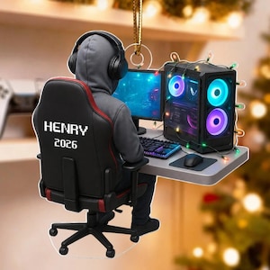 Custom Gamer Name, Personalized Acrylic Ornament, Christmas Gift for Gamers, Teen Boy, Teen Girl