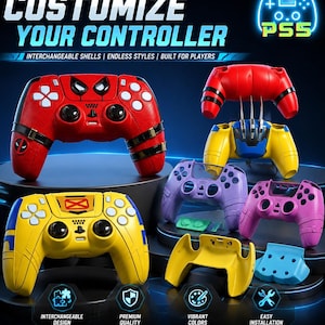 Coque de manette PS5 Deadpool Wolverine (fichier STL) | Protection DualSense personnalisée | Fichiers d'impression 3D | Téléchargement numérique