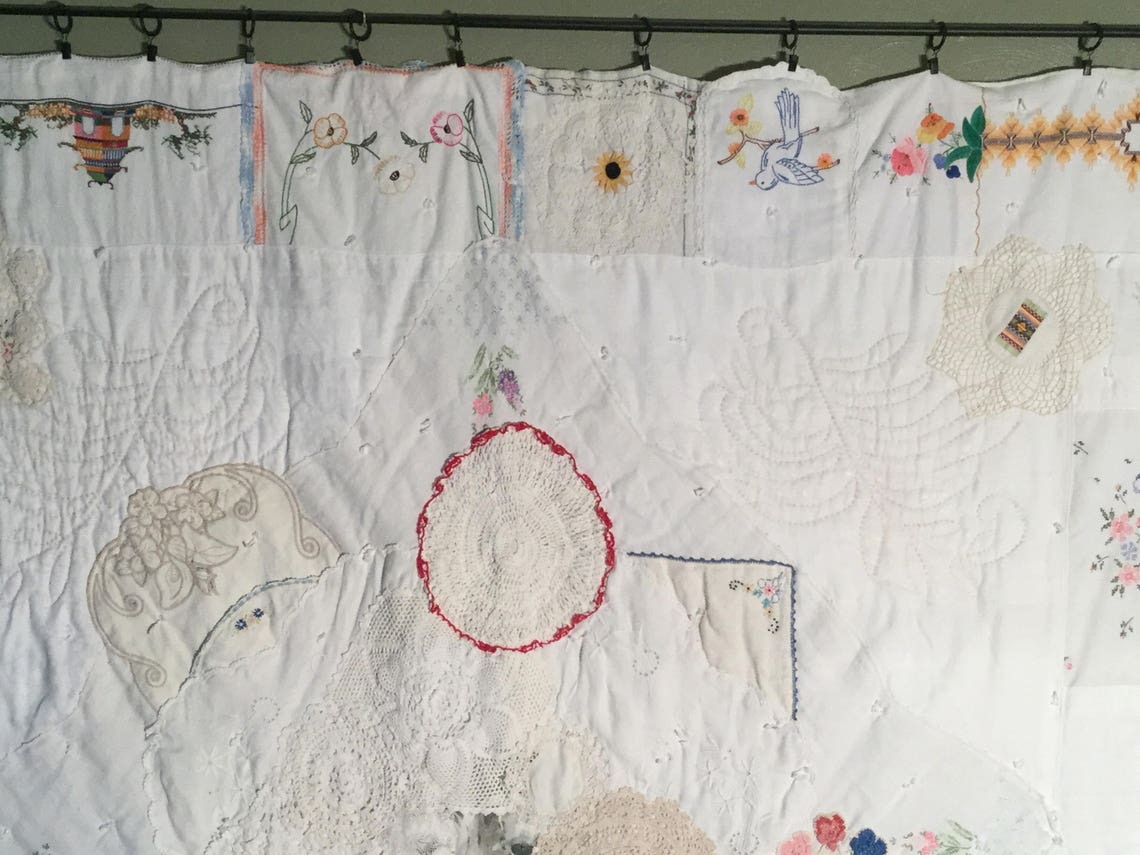 Vintage linen quilt Etsy
