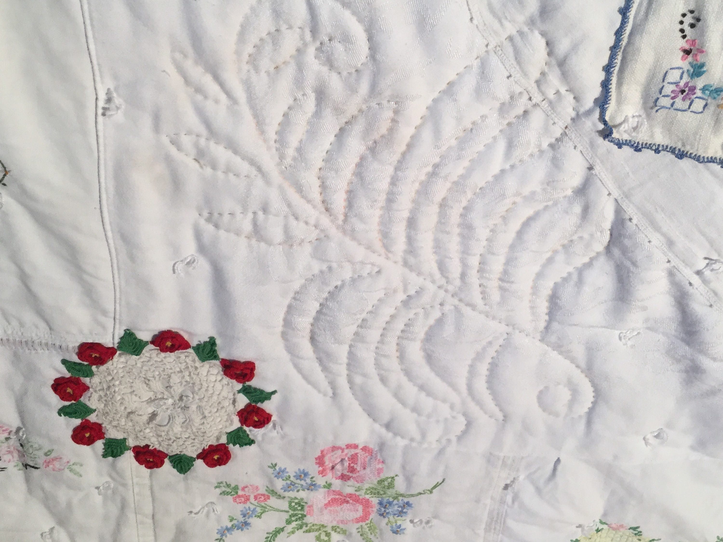 Vintage linen quilt Etsy