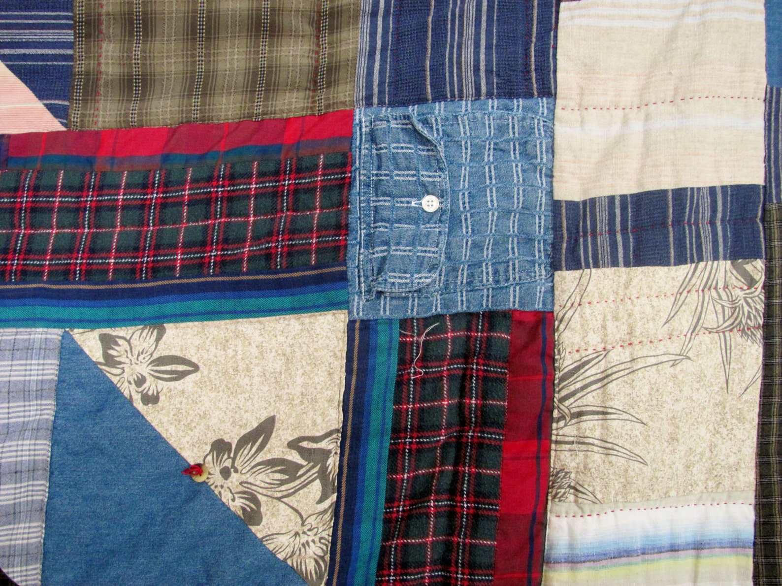 Memory Quilt from Dad's shirts Etsy