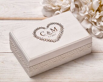 Wedding Ring Pillow, Ring Bearer Pillow, Ring Box,Ring Bearer Box, Wedding Ring Holder, White Wedding Ring Box, Shabby Chic Wedding