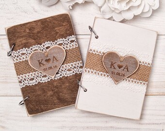 Wedding Vow Books, Personalized Wedding Vows, Rustic Wedding Vow Notebooks, His and Hers Vows, Book of Vows, Bridal Gift
