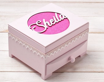 Jewellery Box Little Girl Personalized Jewelry Wooden Jewelry