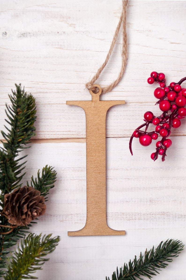 Christmas Tree Initial Ornament Stocking Name Tags Initial Etsy