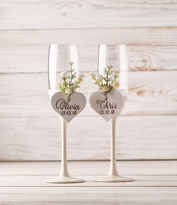 Personalized Anniversary Champagne Flutes-Buy Glasses