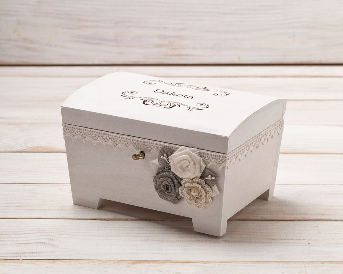 Personalized Jewelry Box for Baby Girls Engraved Wooden Etsy