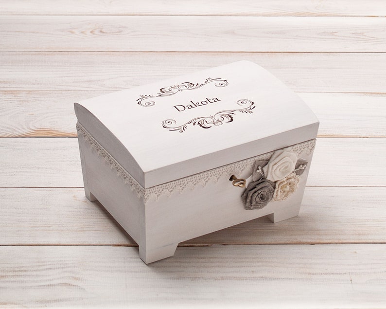 Personalized Jewelry Box for Baby Girls Engraved Wooden Etsy UK