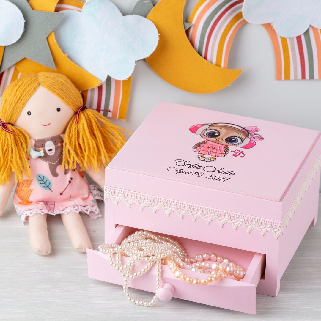 First Jewelry Box With Owl for Little Girl Baby Jewelry Etsy