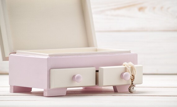 Premiere Boite A Bijoux Pour Bebe Fille Avec Tiroirs Cadeau Etsy France