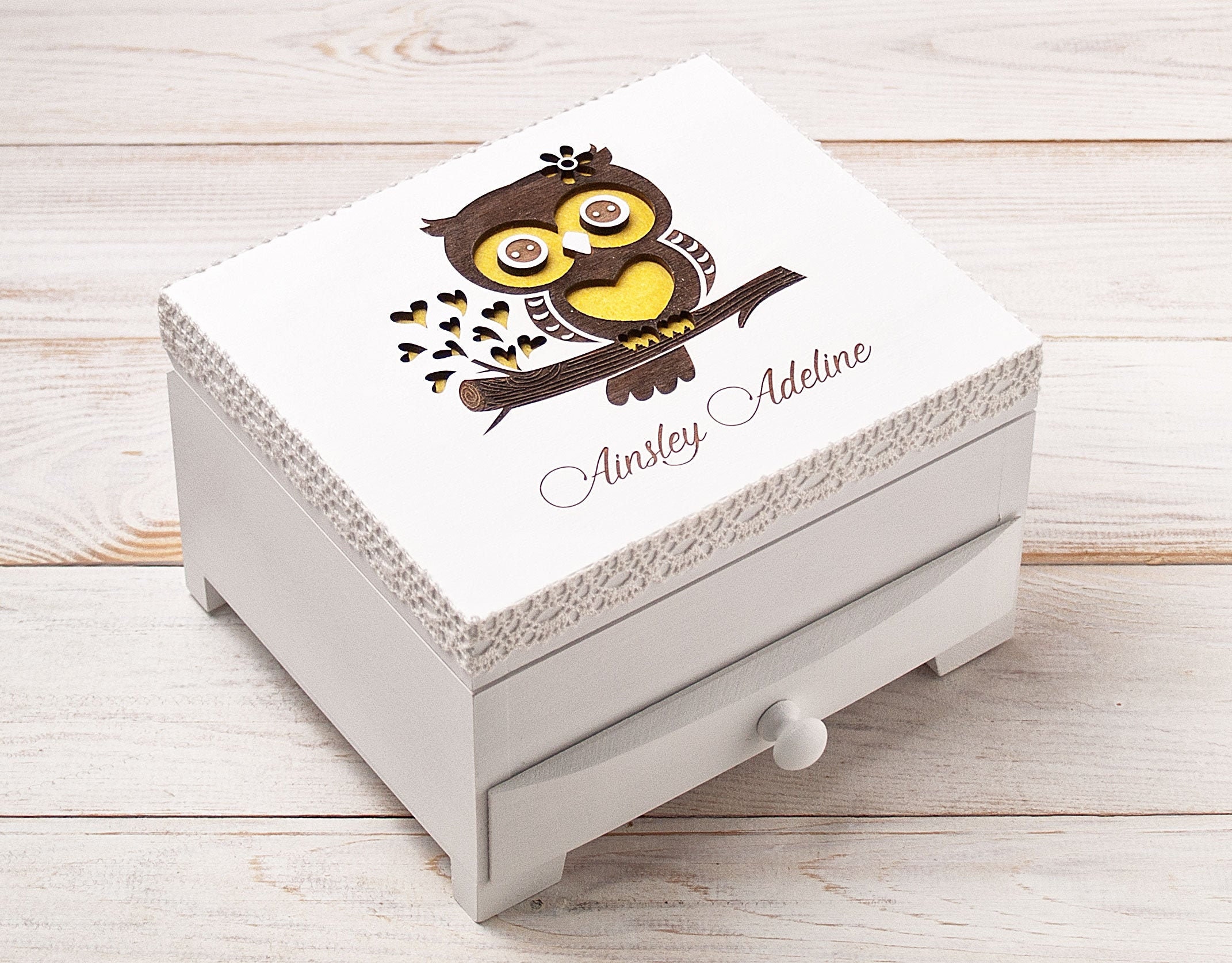 Baby girl jewelry box personalized with name jewelry Etsy
