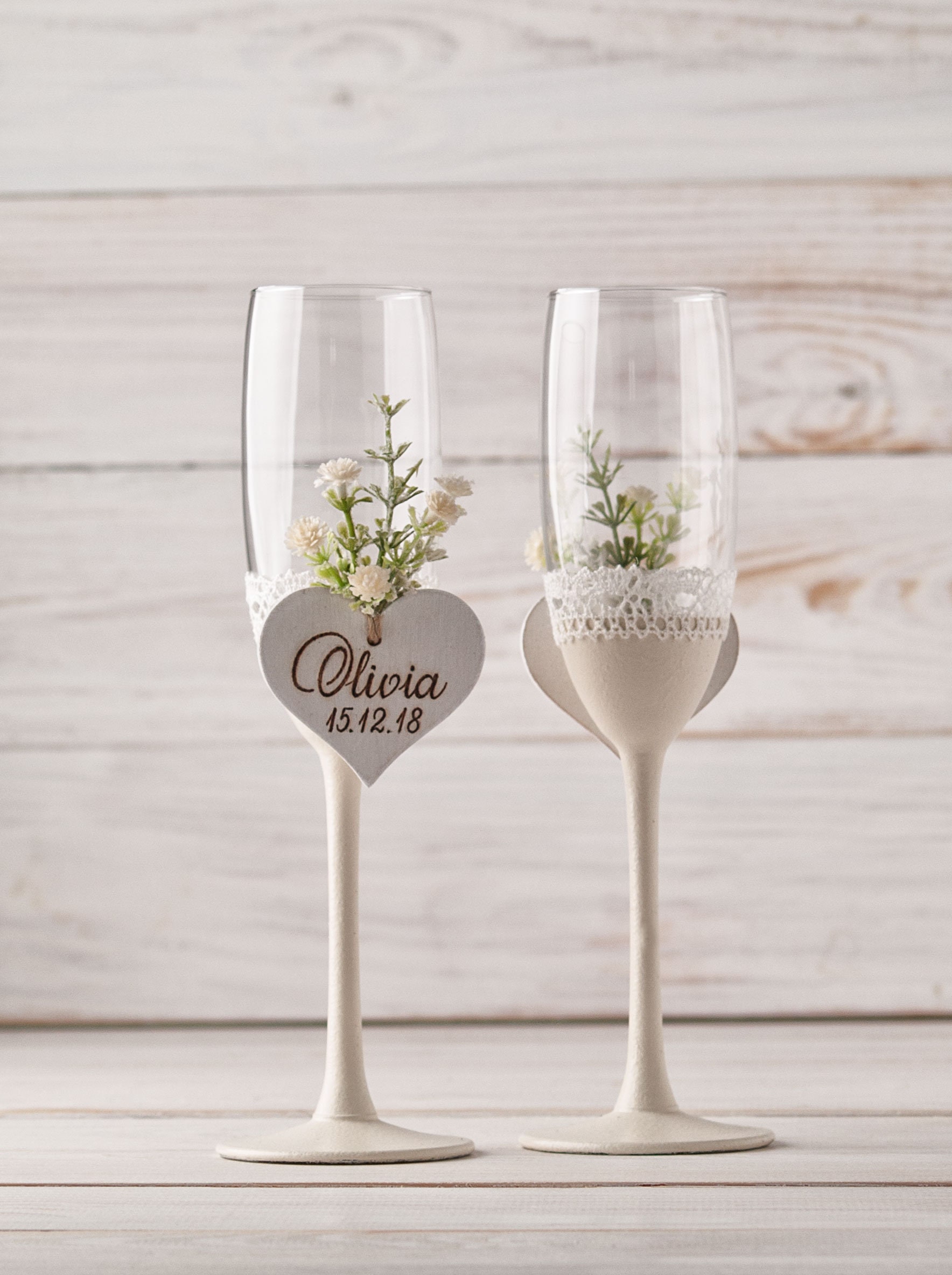 Personalised New Baby Champagne Glass Set